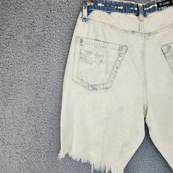 Oak & Acorn Men's Super Distressed Bleached Jean Short Sz 28 Raw Hem Punk Grunge - Picture 9 of 11